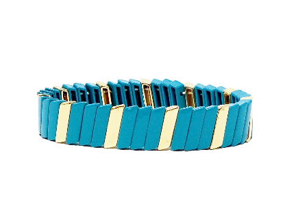 Nikki - Slanted Teal & Gold